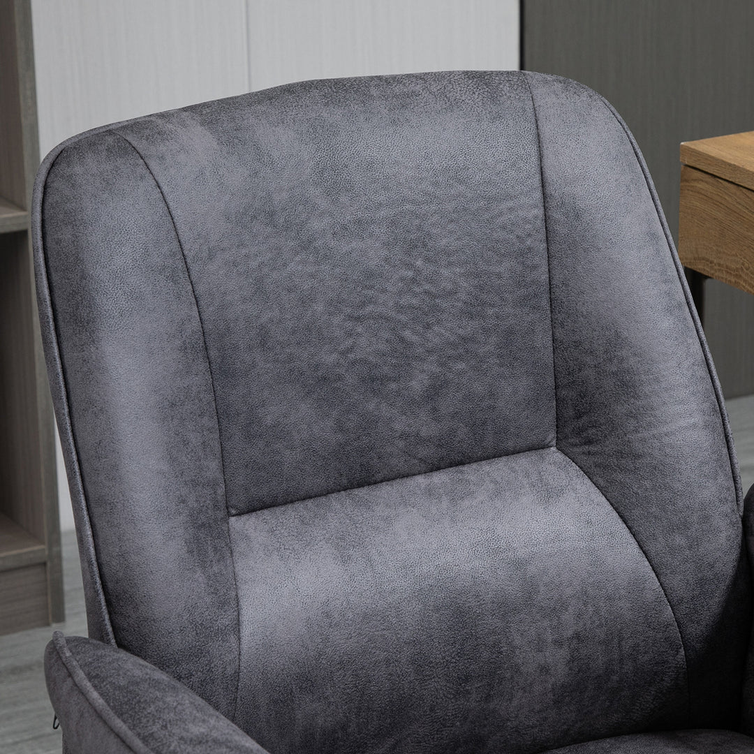 Vinsetto Swivel Computer Office Chair Mid Back Desk Chair for Home Study Bedroom,  Charcoal Grey