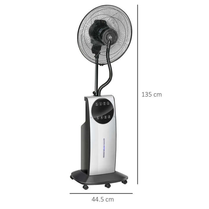 Pedestal Fan with Water Mist Spray, Humidifying Misting Fan, Standing Fan w/3 Speeds, 3.1L Water Tank Electric Mosquito Killer Jack, Black