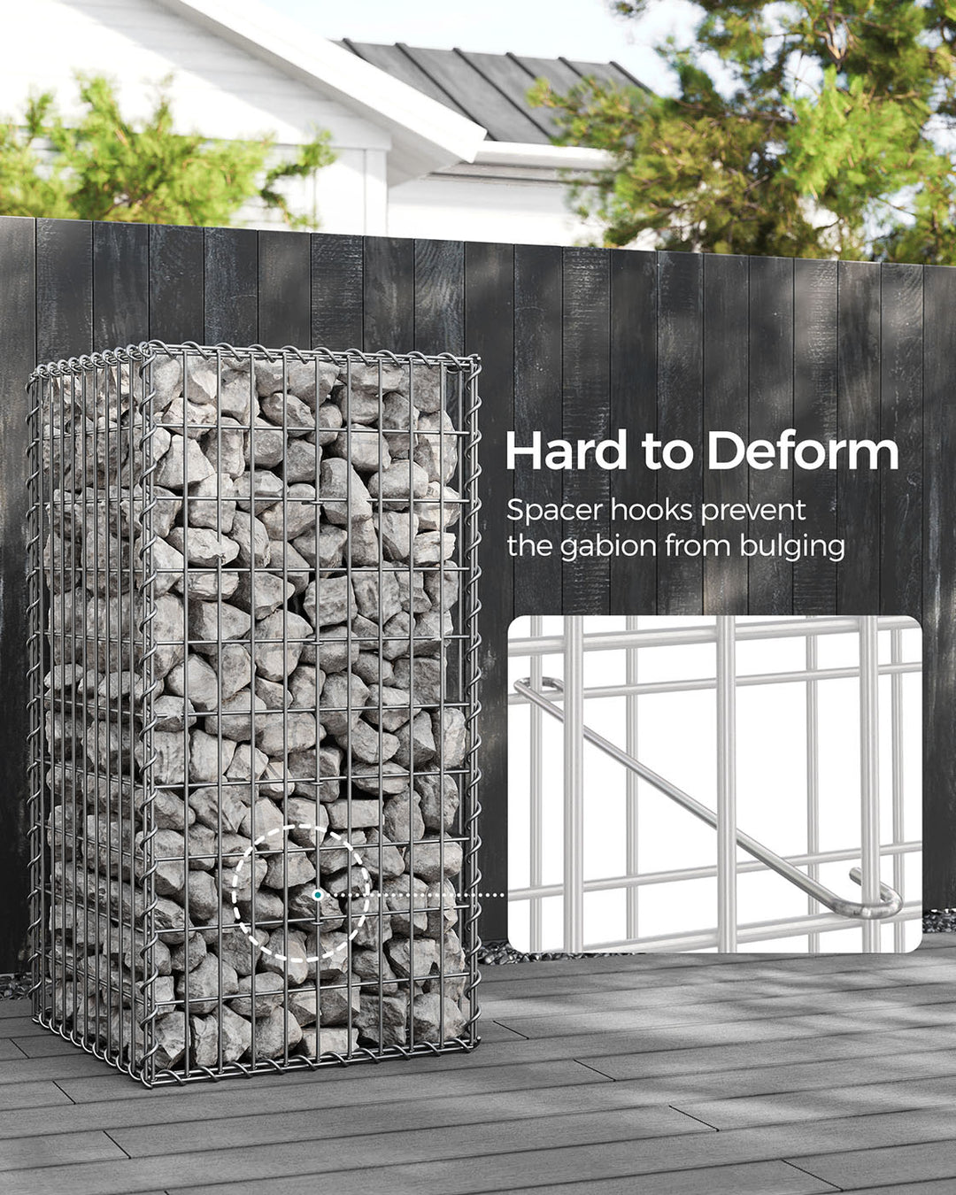 Stone Basket Garden Fence