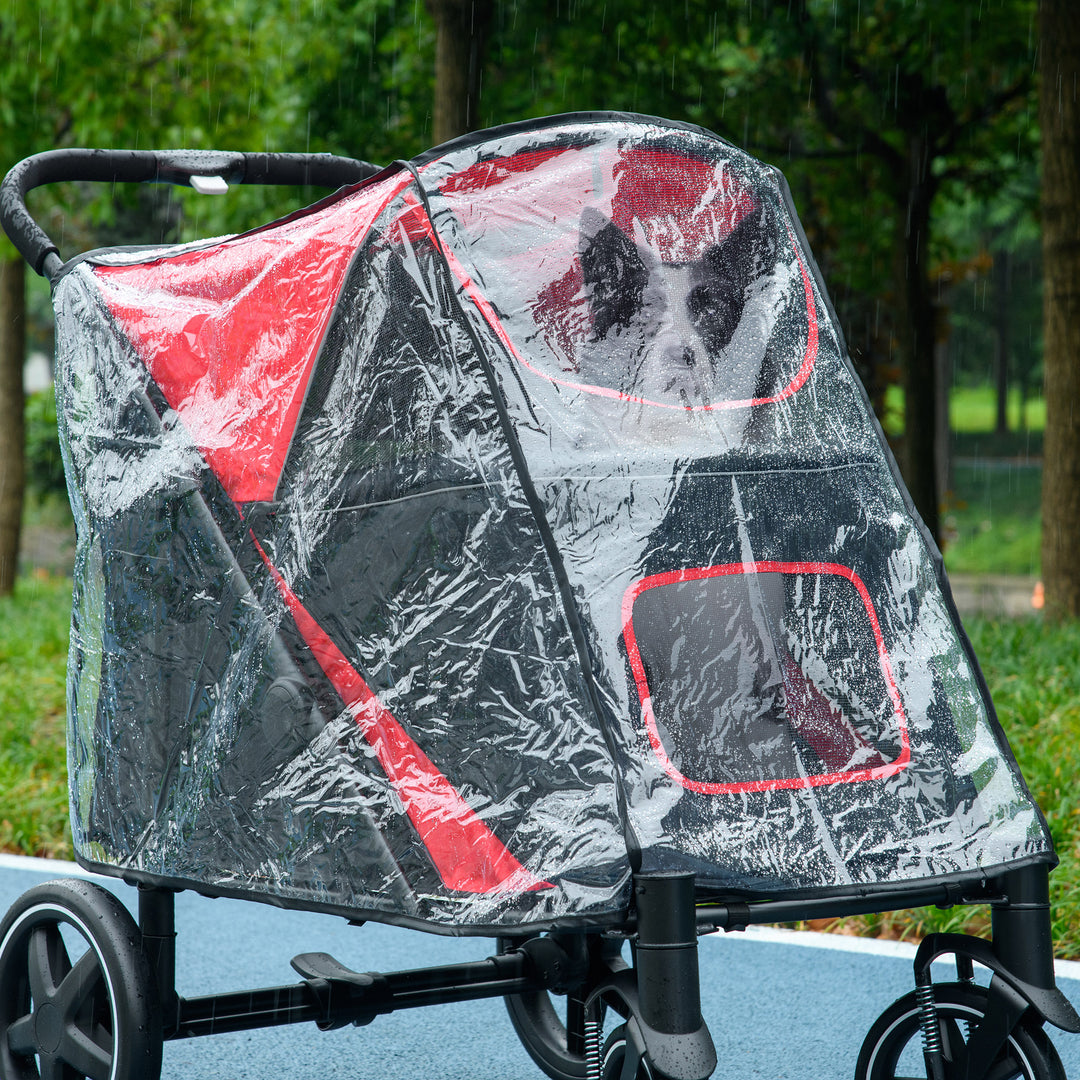 PawHut Dog Stroller Rain Cover, Cover for Dog Pram Stroller Buggy for Large Medium Dogs with Rear Entry