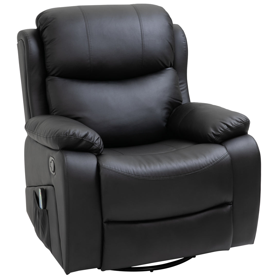 Reclining Chair with 8 Massage Points and Heat- Black