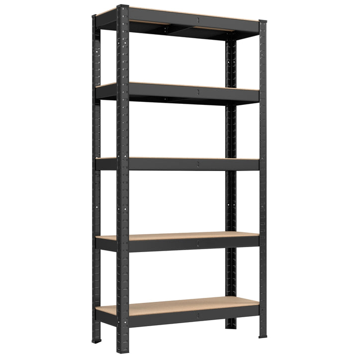 5-Tier Shelving Unit with 650 kg Capacity Black