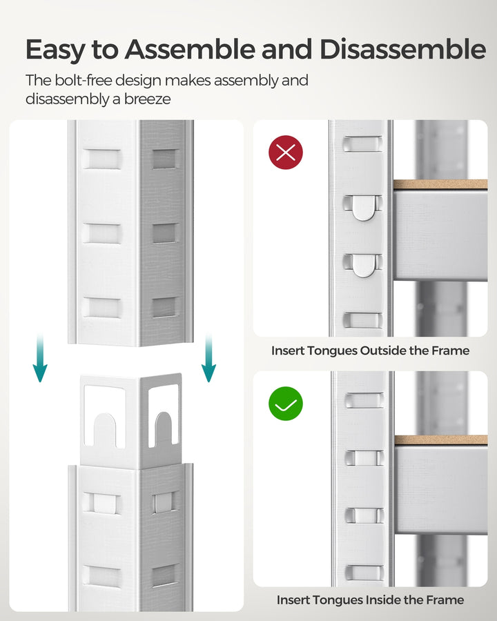 5-Tier Shelving Unit with 650 kg Capacity Silver