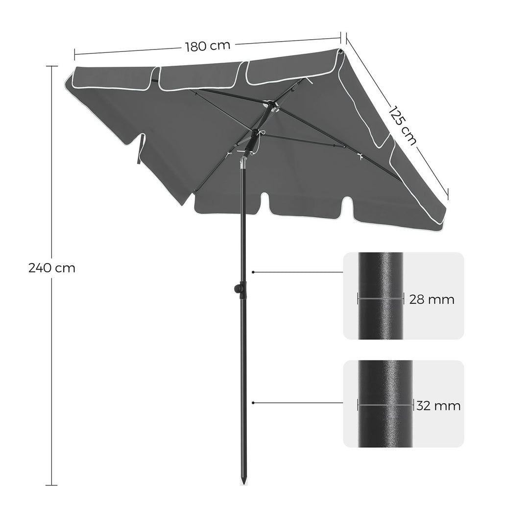 Grey Rectangular Balcony Parasol for Patio