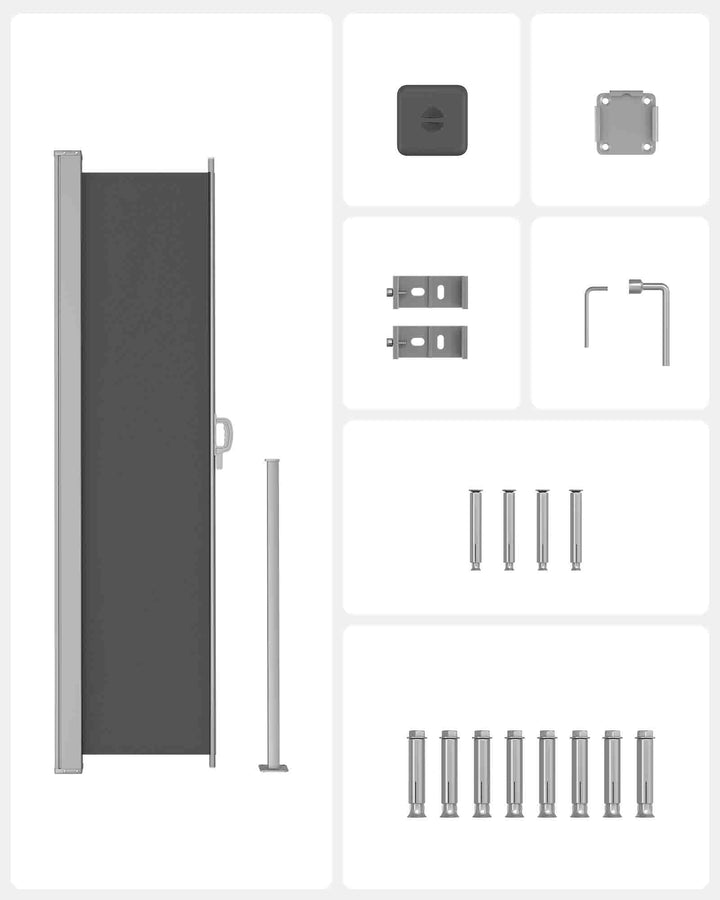 Grey Large Privacy Protect Screen for Patio