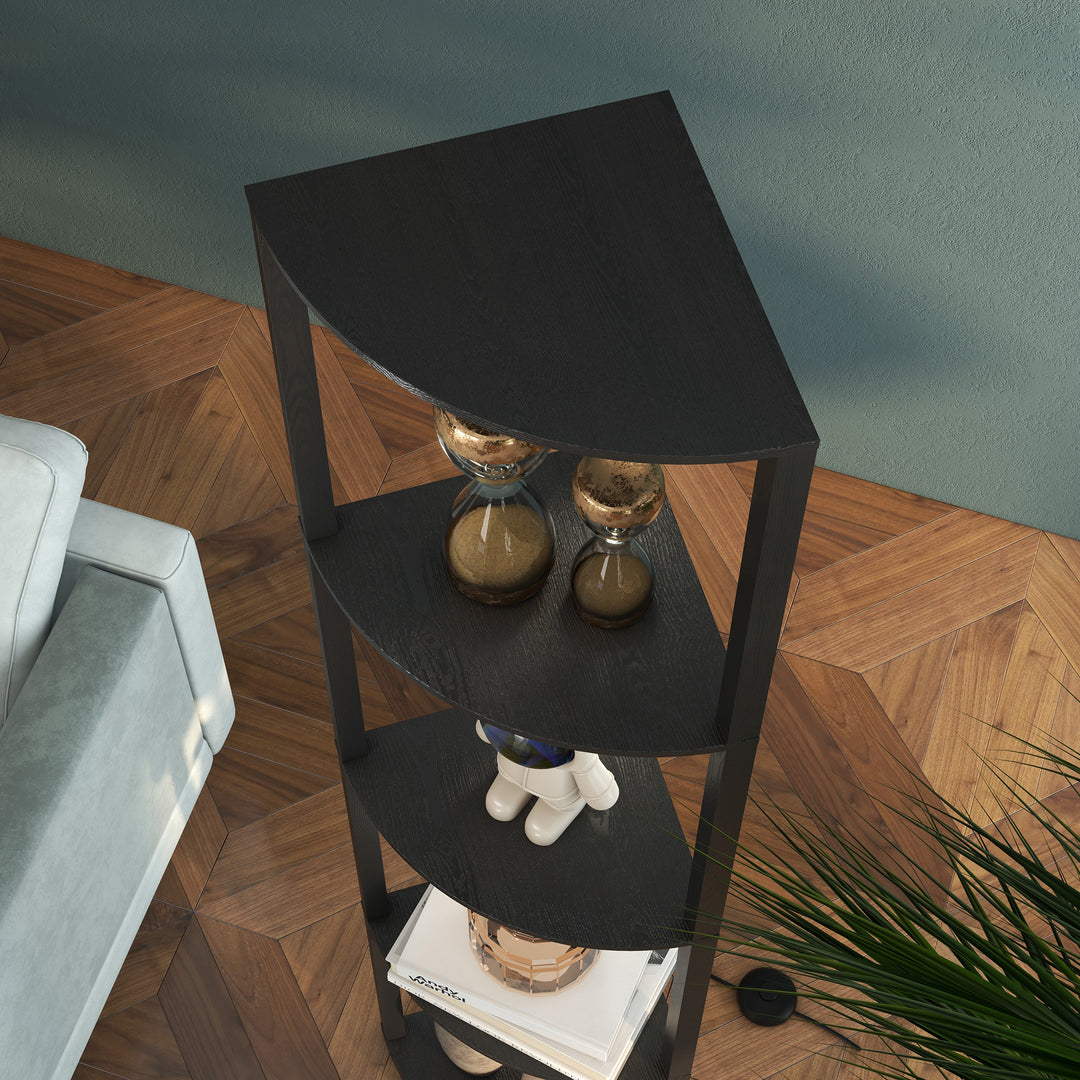 Corner Floor Lamp for Living Room Bedroom with Dimmable Warm White LED Light, Modern Tall Standing Lamp, Black