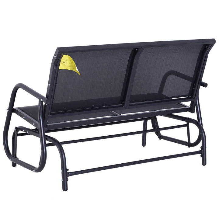 Outdoor Glider Bench Patio Double Swing Gliding Chair - Black