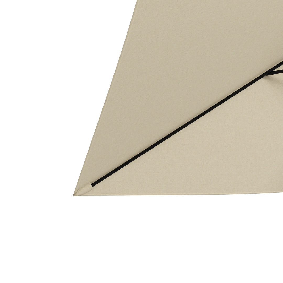 Outsunny 2 x 3m Garden Parasol Umbrella, Rectangular Market Umbrella Patio, Outdoor Table Umbrellas with Crank &amp; Push Button Tilt, Cream White