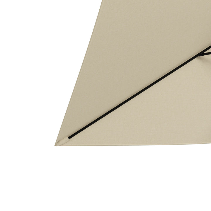 Outsunny 2 x 3m Garden Parasol Umbrella, Rectangular Market Umbrella Patio, Outdoor Table Umbrellas with Crank &amp; Push Button Tilt, Cream White