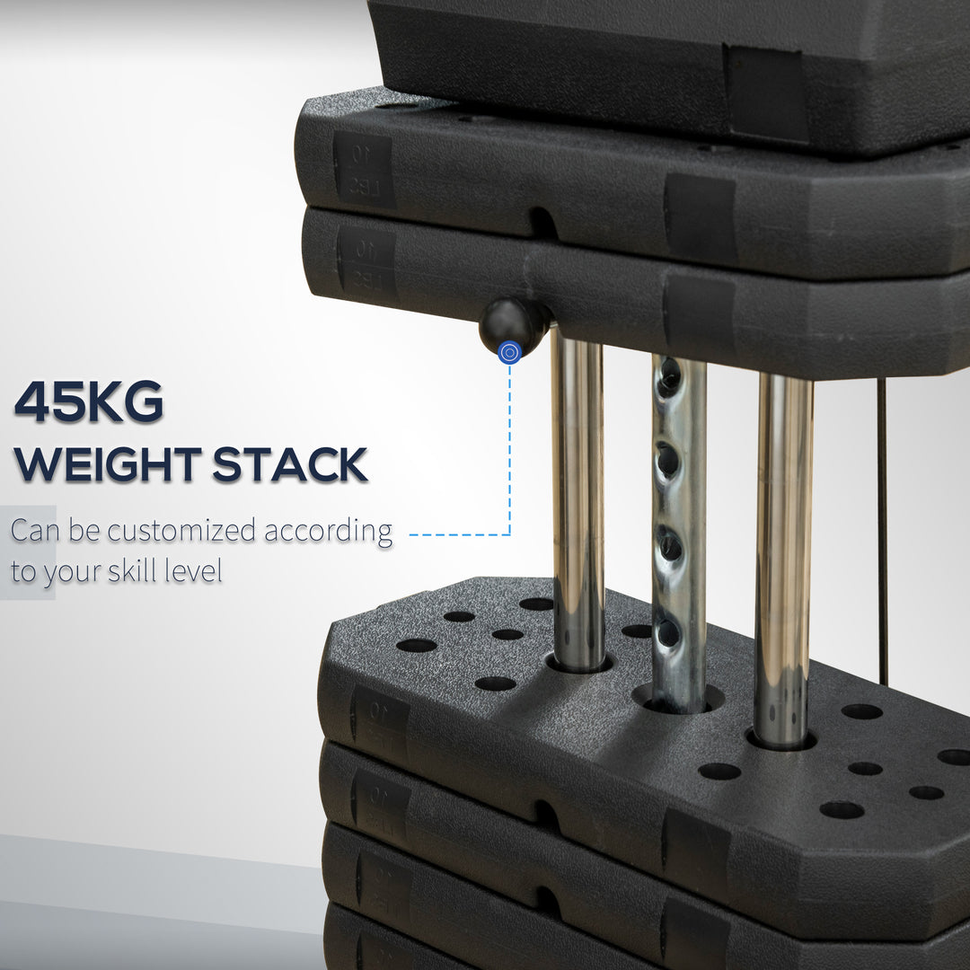 Multifunction Home Gym Machine, with 45kg Weight Stacks, for Strength Training