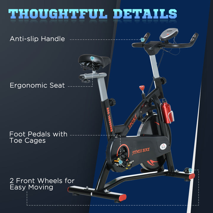 Stationary Exercise Bike, Aerobic Indoor Training,  Upright Cycling Cardio Workout, Home Fitness Racing Machine with 10KG Flywheel LCD Monitor