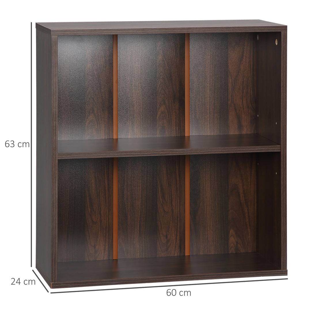 Wooden 2 Tier Storage Unit Shelf Bookshelf Bookcase Cupboard Cabinet Walnut