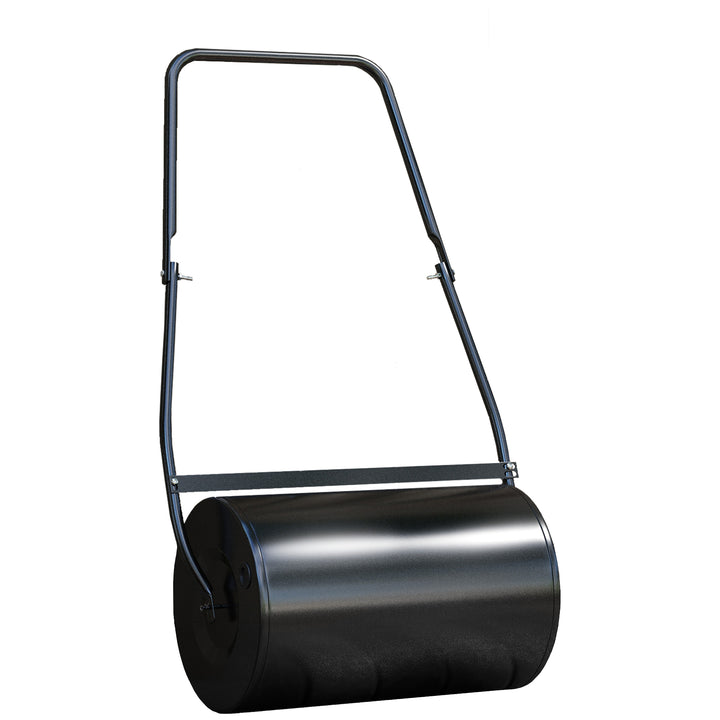 38L Heavy Duty Water or Sand Filled Garden Steel Lawn Roller - Black