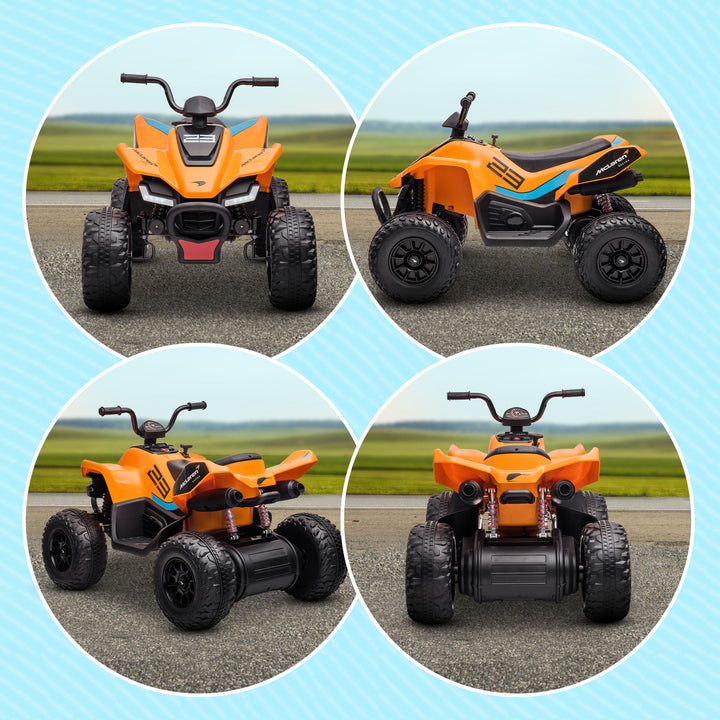 Mclaren Licensed 12V Quad Bike Suspension Wheels, for 3-8 Years - Orange