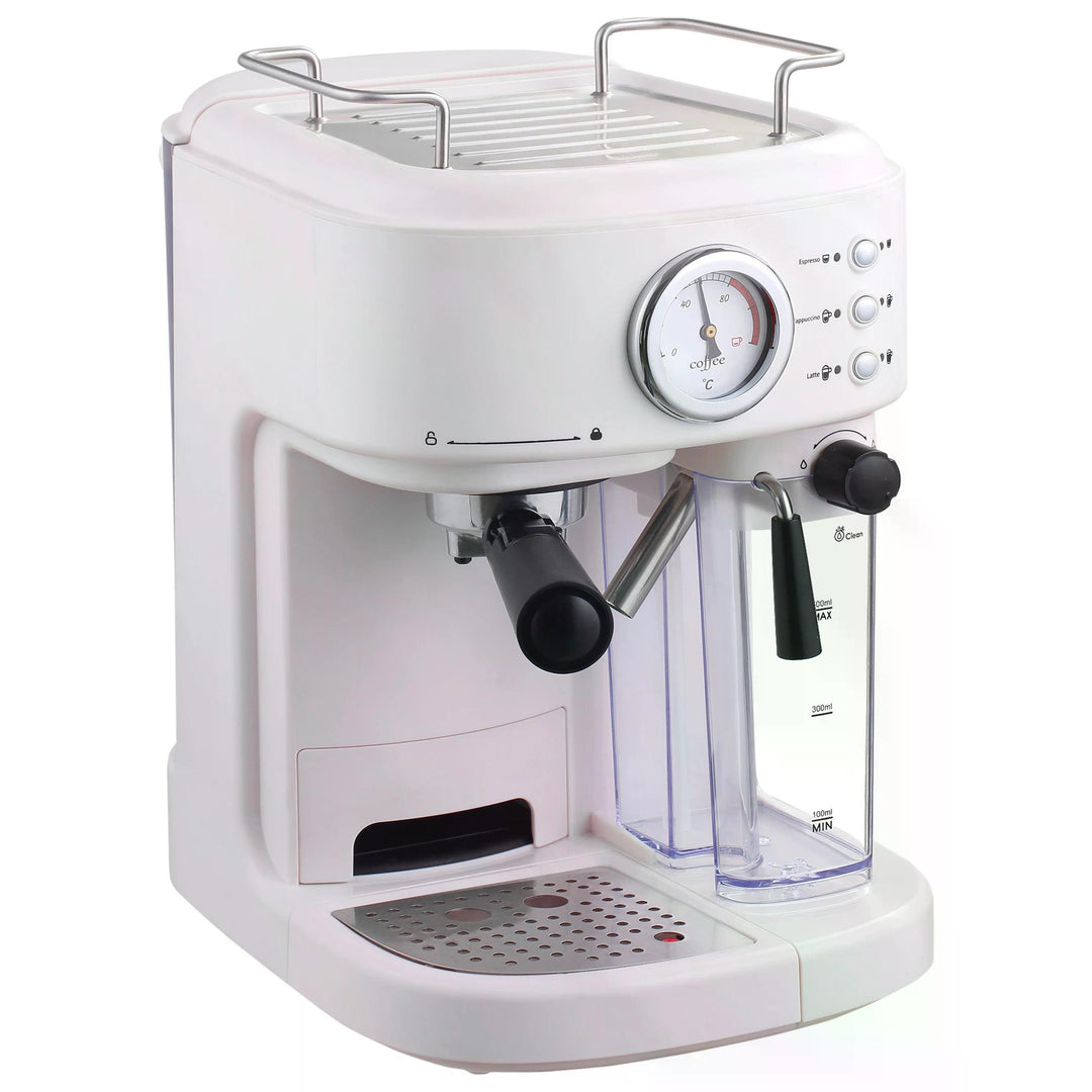 5Pc Coffee Machine, Espresso &amp; Cappuccino &amp; Latte Maker with Milk Frothing Steamer, 1.5L