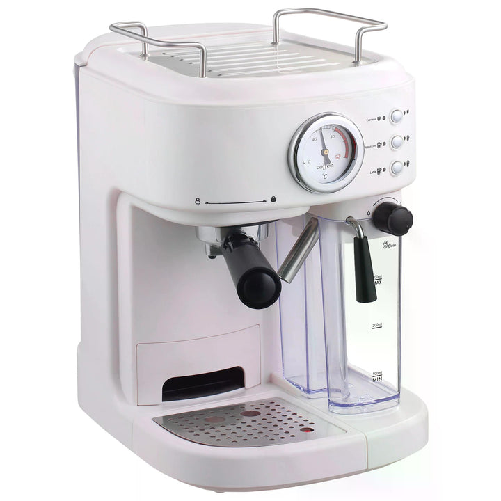 5Pc Coffee Machine, Espresso &amp; Cappuccino &amp; Latte Maker with Milk Frothing Steamer, 1.5L