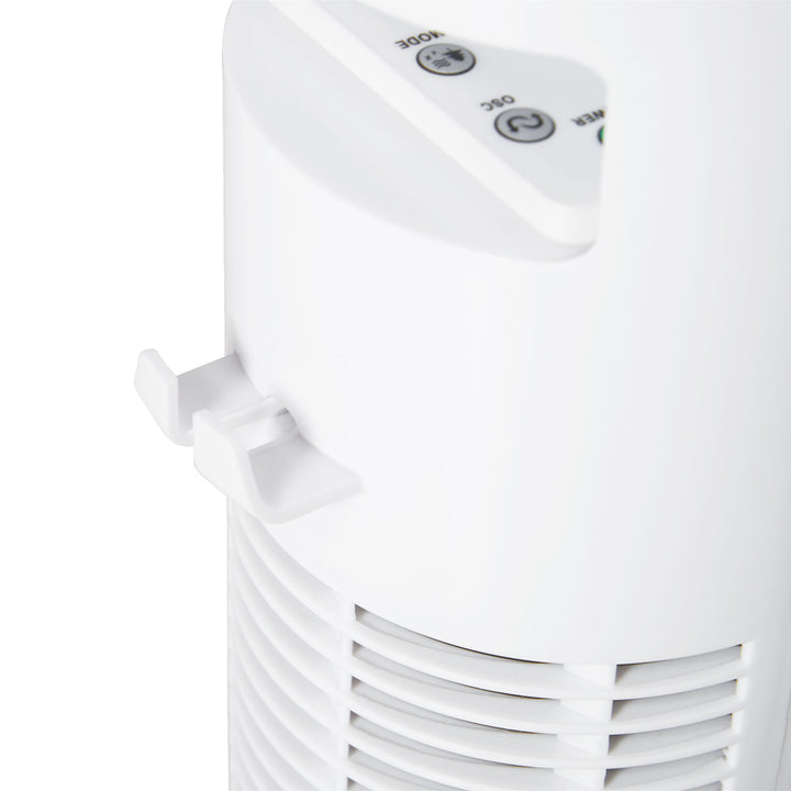 HOMCOM 30'' Freestanding Tower Fan, 3 Speed 3 Mode, 10h Timer, 70 Degree Oscillation, LED Light, 5M Remote Controller, White