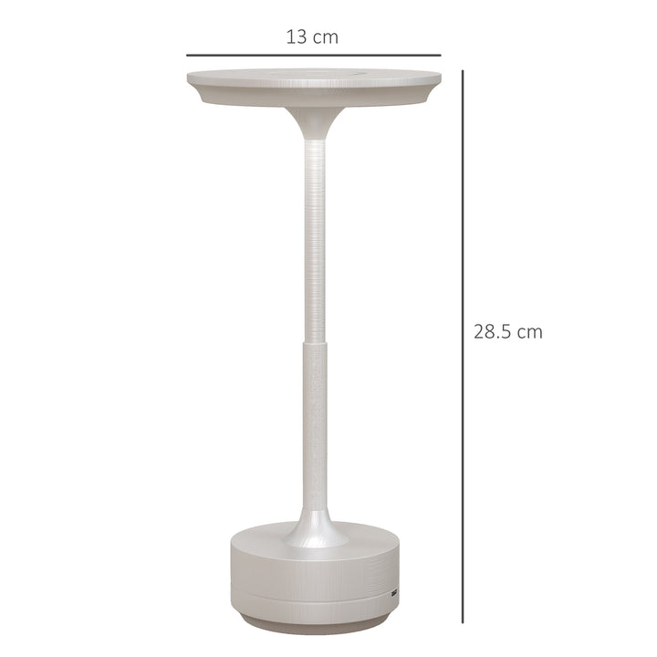 Cordless Table Lamp, Touch LED Desk Lamp with 4000mAh Rechargeable Battery, Silver