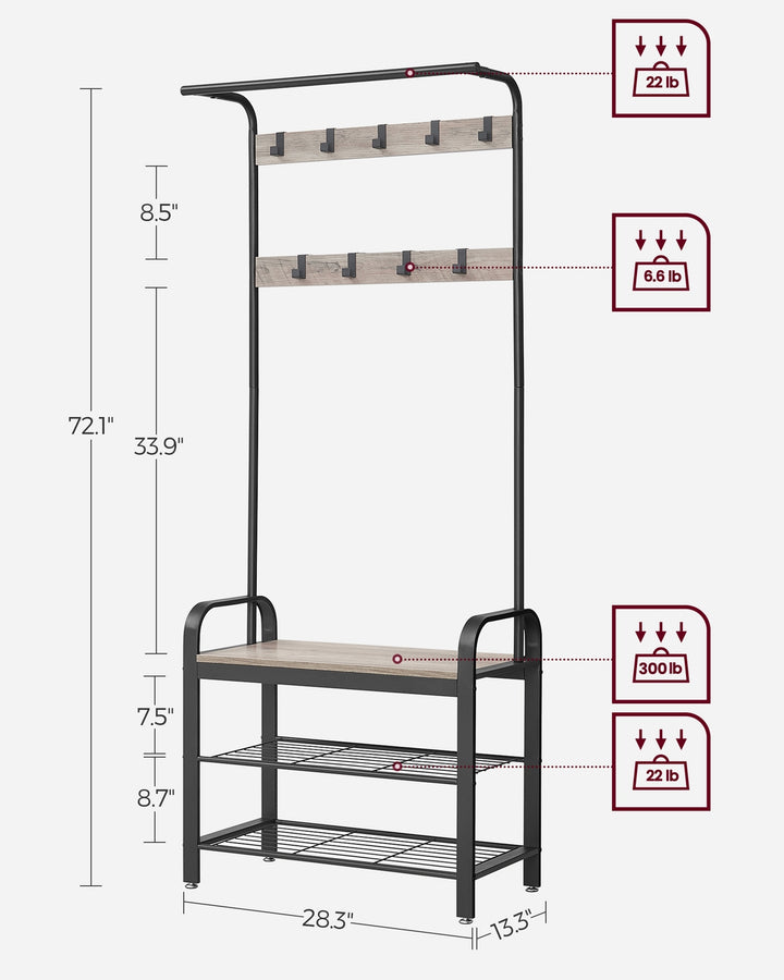 Hall Tree Free Standing