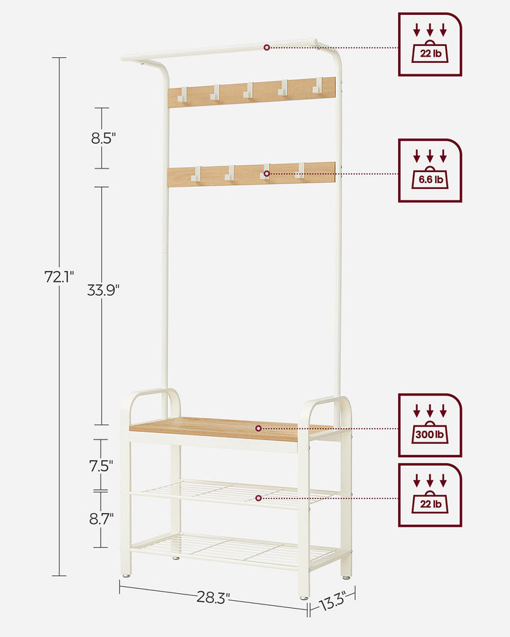 Oak Colour Coat Rack