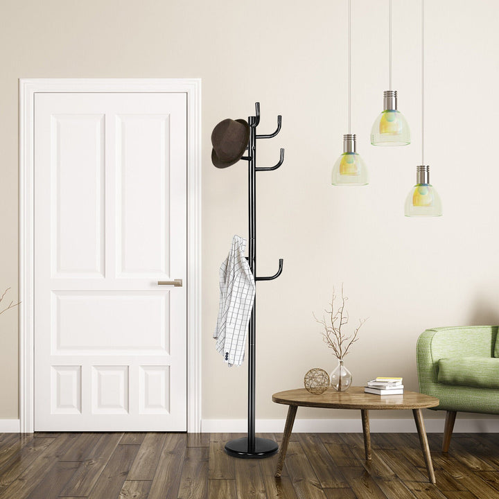 Modern Coat Stand Hanger with 8 Hooks for Home Office Entryway