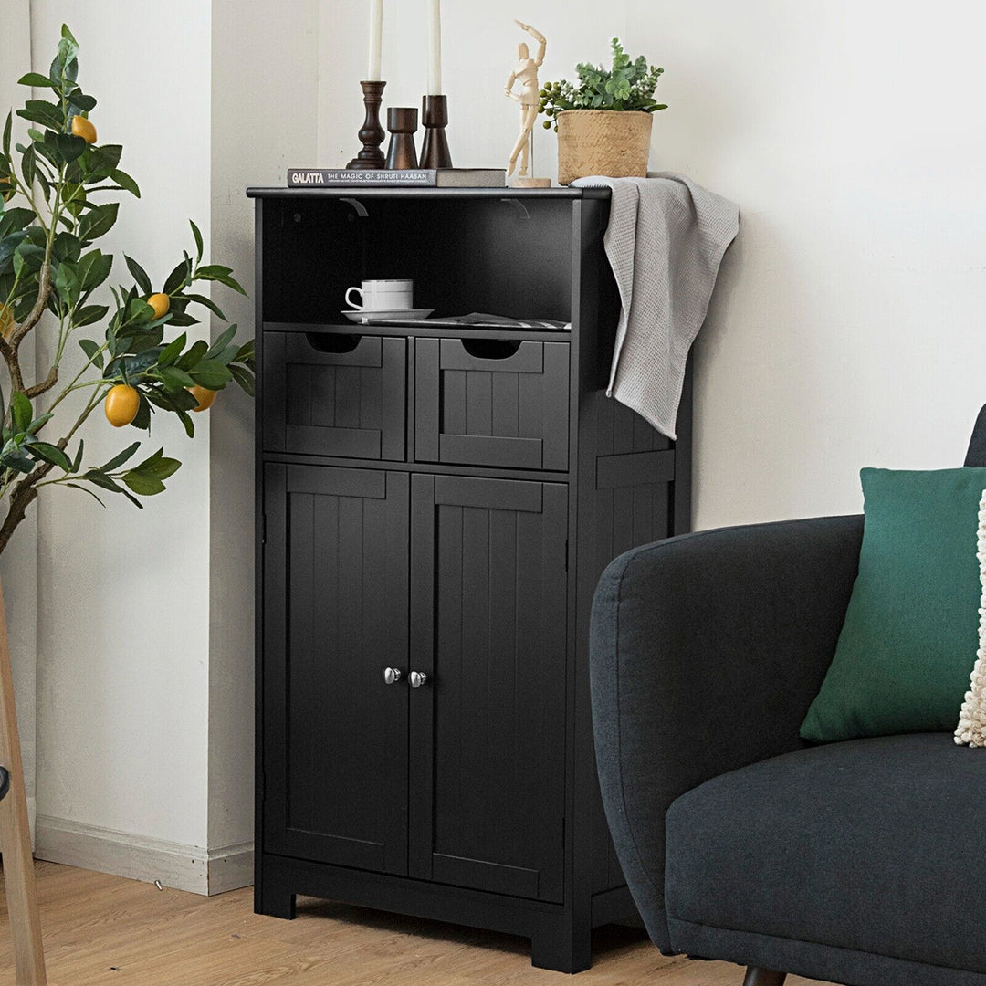 Floor Standing Utility Cabinet with Adjustable Drawers-Black