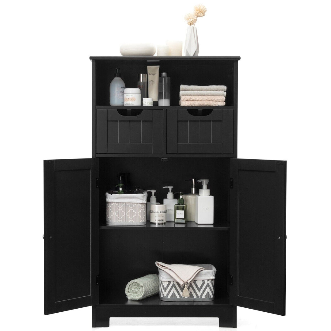 Floor Standing Utility Cabinet with Adjustable Drawers-Black