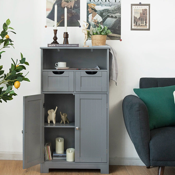 Floor Standing Utility Cabinet with Adjustable Drawers-Grey