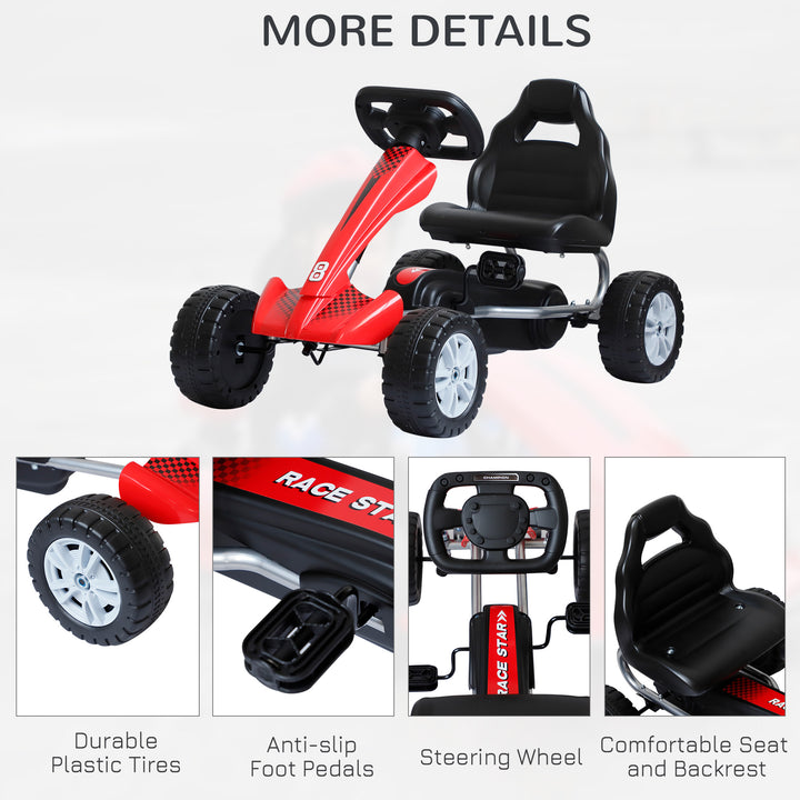 Kids Children Pedal Go Kart Ride On Car Toys Scooter Black &amp; Red