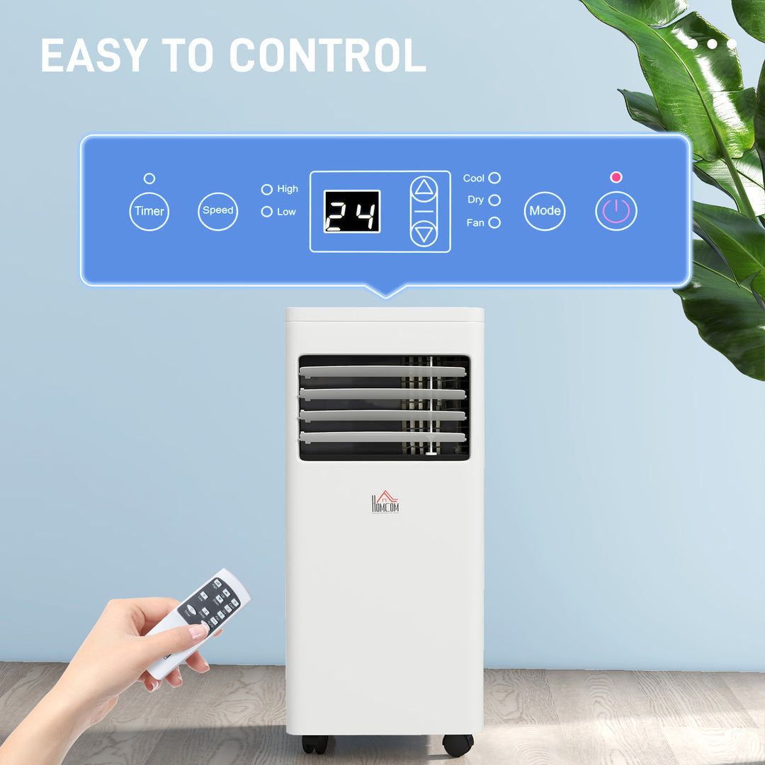 Mobile Air Conditioner White W/ Remote Control Cooling Dehumidifying Ventilating - 765W