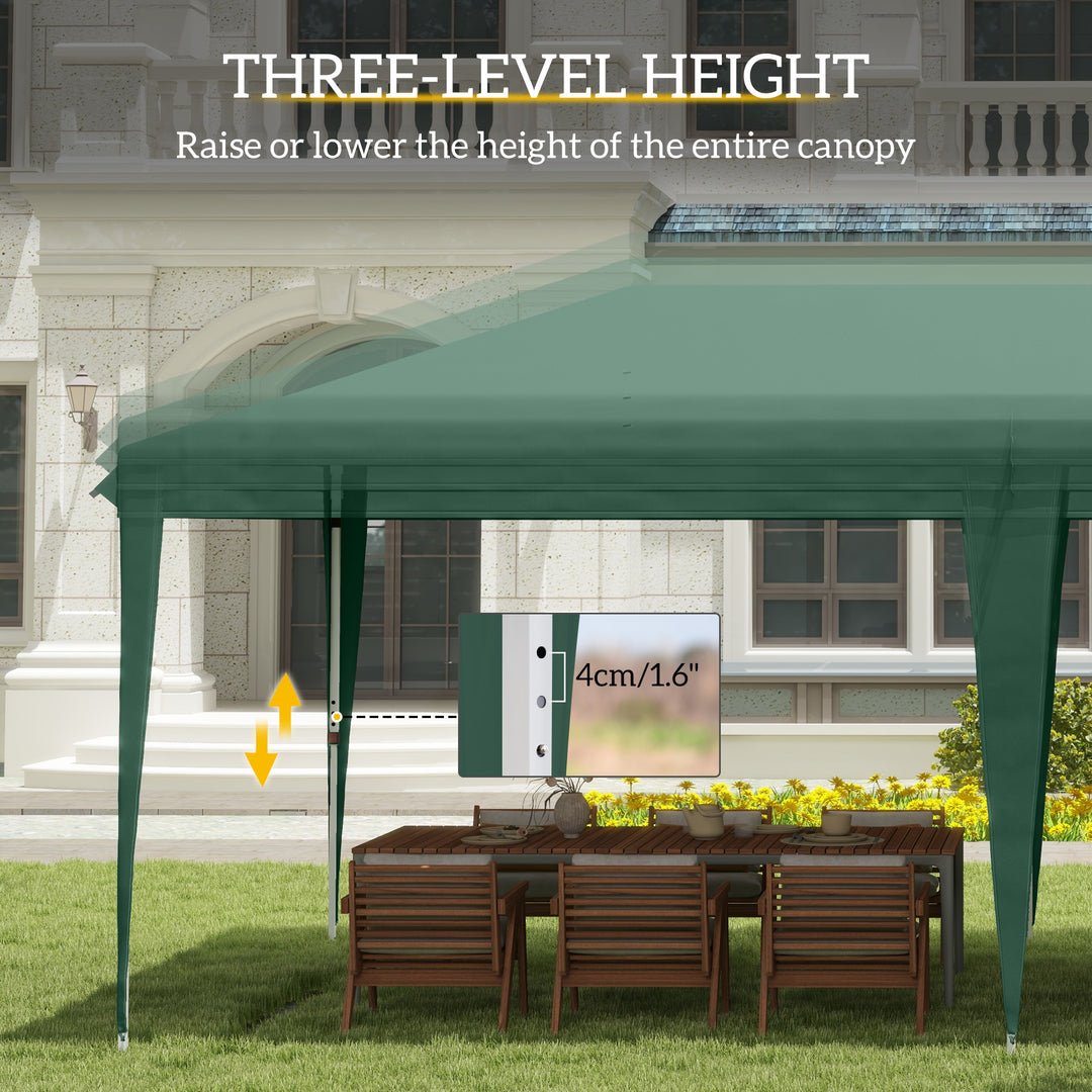 Outsunny Pop Up Gazebo, Double Roof Foldable Canopy Tent, Wedding Awning Canopy w/ Carrying Bag, 6 m x 3 m x 2.65 m, Green