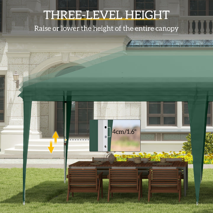 Outsunny Pop Up Gazebo, Double Roof Foldable Canopy Tent, Wedding Awning Canopy w/ Carrying Bag, 6 m x 3 m x 2.65 m, Green