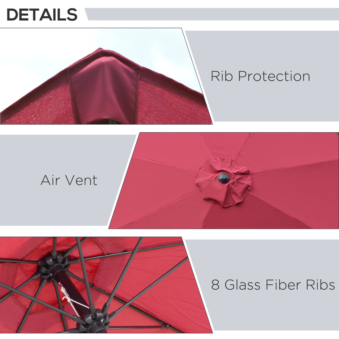 Umbrella Parasol 2.6m -Red