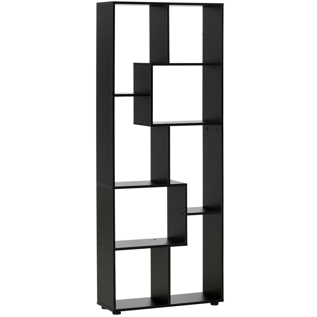 8-Tier Freestanding Bookcase w/ Melamine Surface Anti-Tipping Foot Pads Home Display Storage Grid Stand Modern Style - Black