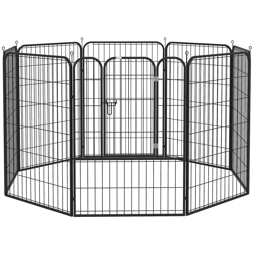 PawHut Heavy Duty 8 Panel Dog Pet Playpen for Puppy Rabbit Enclosure Foldable Indoor Outdoor 80 x 100 cm