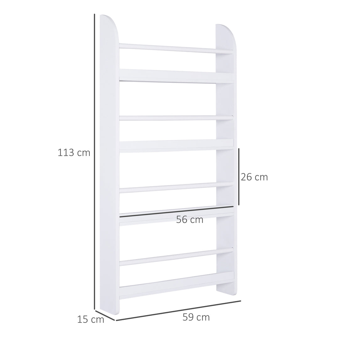 Wood Wall/Standing Magazine Holders Book Rack Bookcase Shelf 4 Tiers