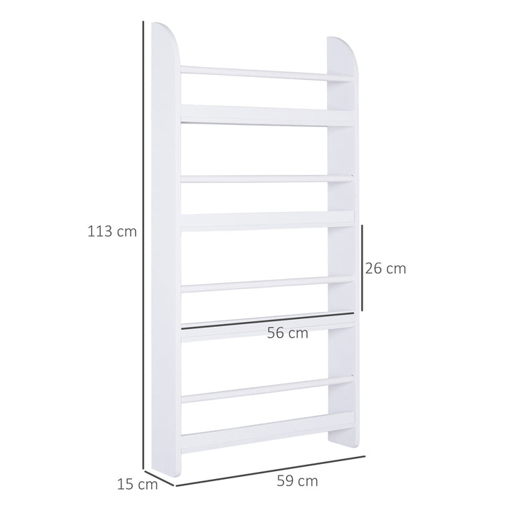 Wood Wall/Standing Magazine Holders Book Rack Bookcase Shelf 4 Tiers