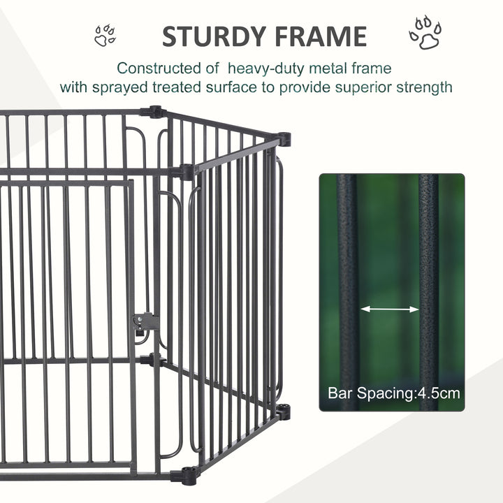 PawHut Heavy-Duty Outdoor Pet Cage Kennel with Weather-Resistant Polyester Roof, Locking Door, &amp; Metal Frame 122cmx105cmx119cm