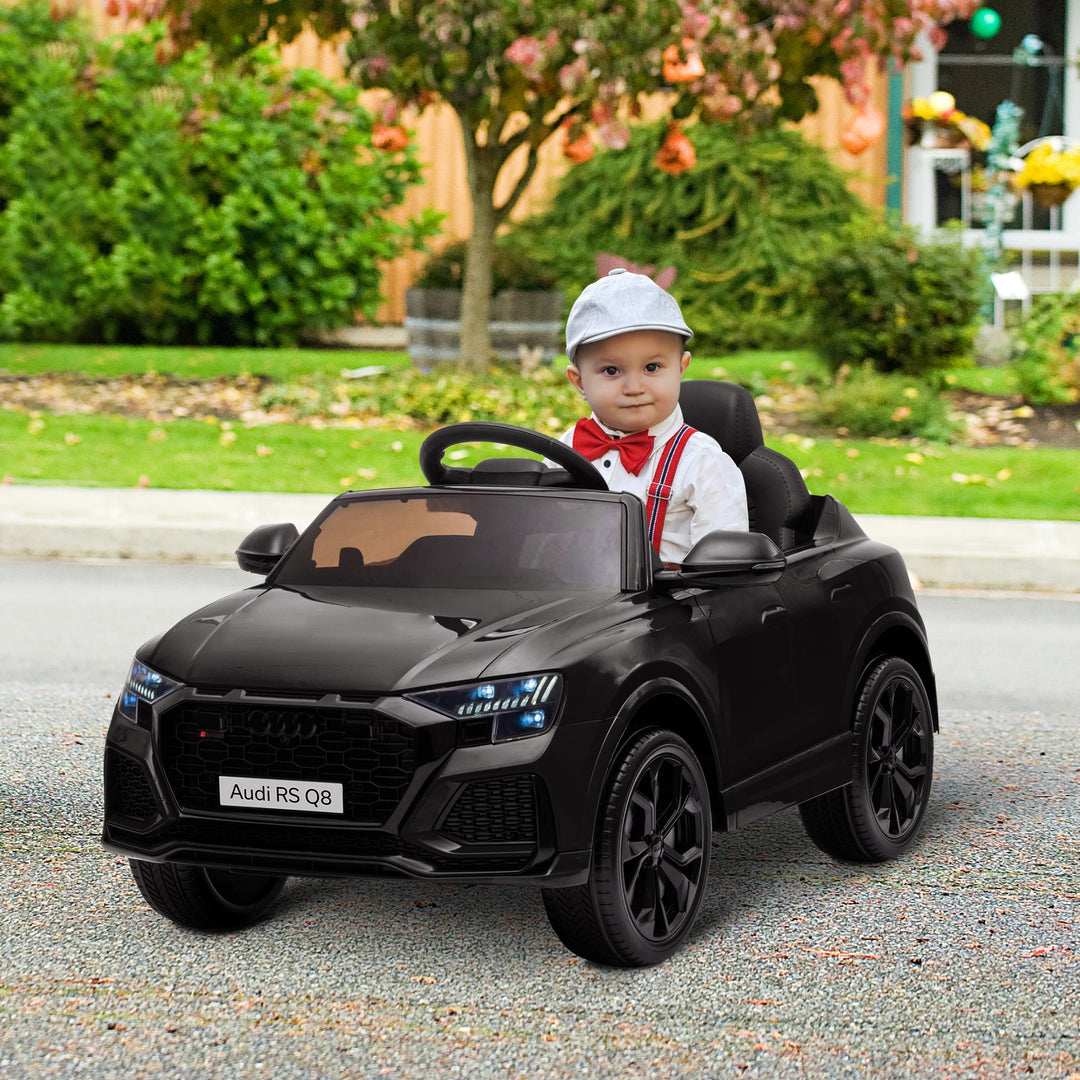 Compatible 6V Battery-powered Kids Electric Ride On Car Audi RS Q8 Toy with Parental Remote Control Music Lights USB MP3 Bluetooth Black