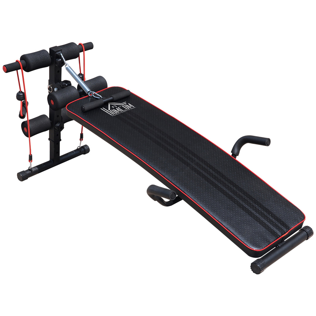 HOMCOM Sit Up Workout Bench, Steel-Black Red