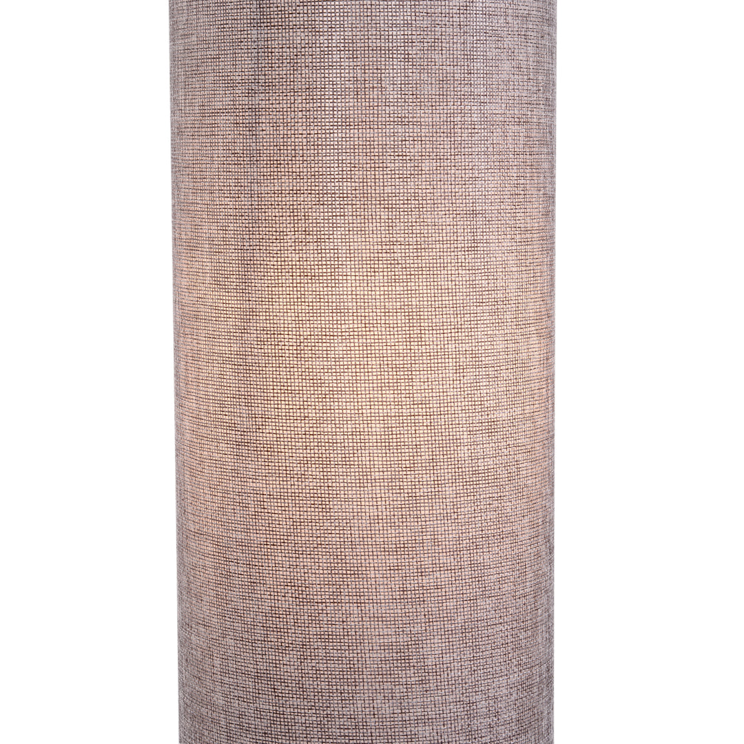 Wooden Base Fabric Floor Lamp with Linen Fabric, Grey