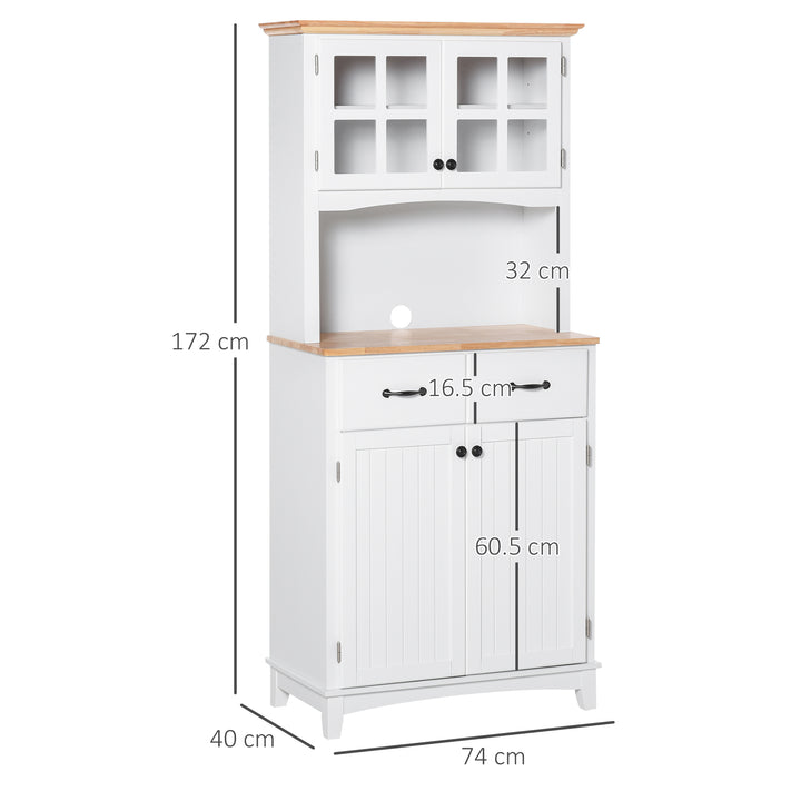 Freestanding Kitchen Cupboard, Kitchen Storage Cabinet - White