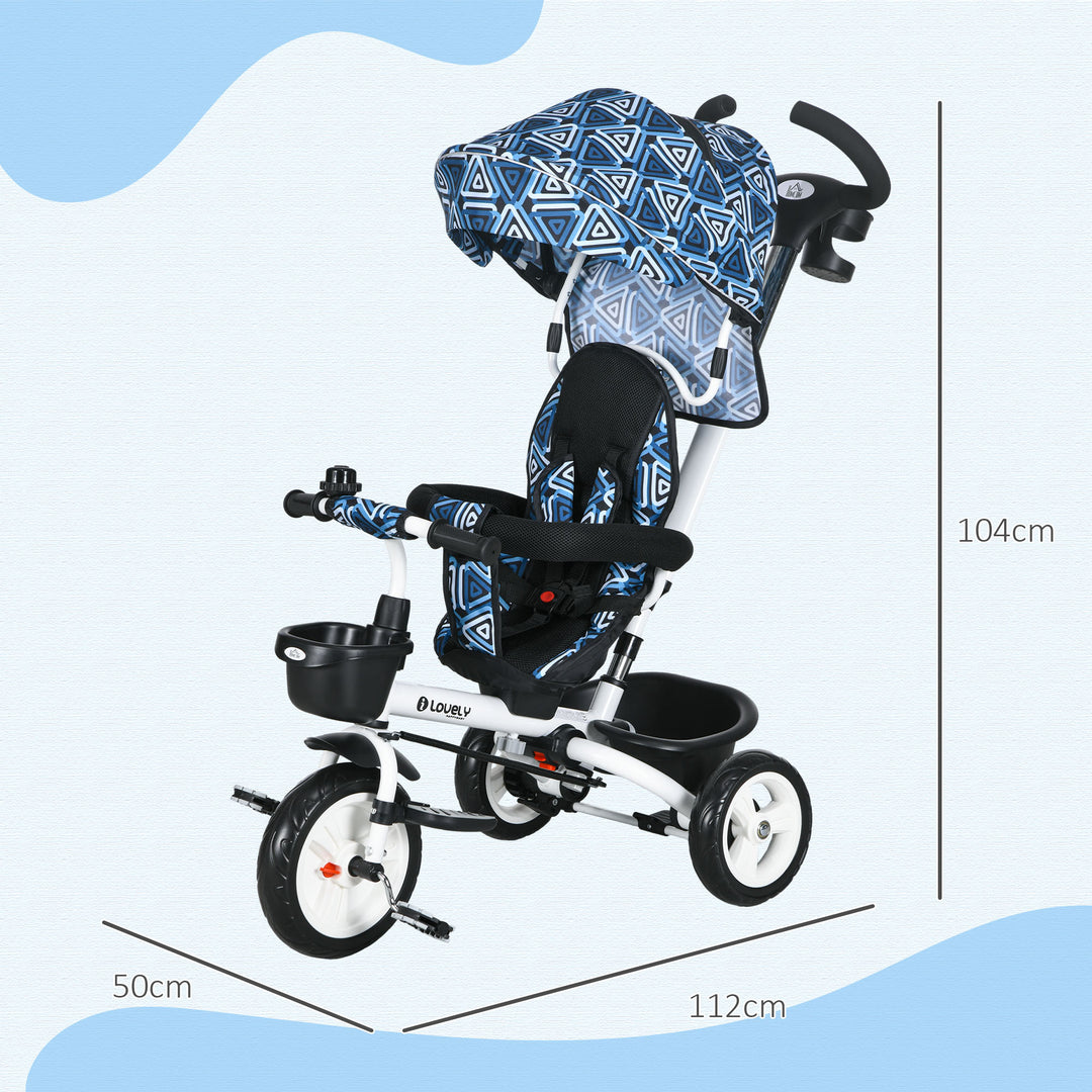 Baby Push Tricycle with Parent Handle for 1-5 Years Old, Light Blue