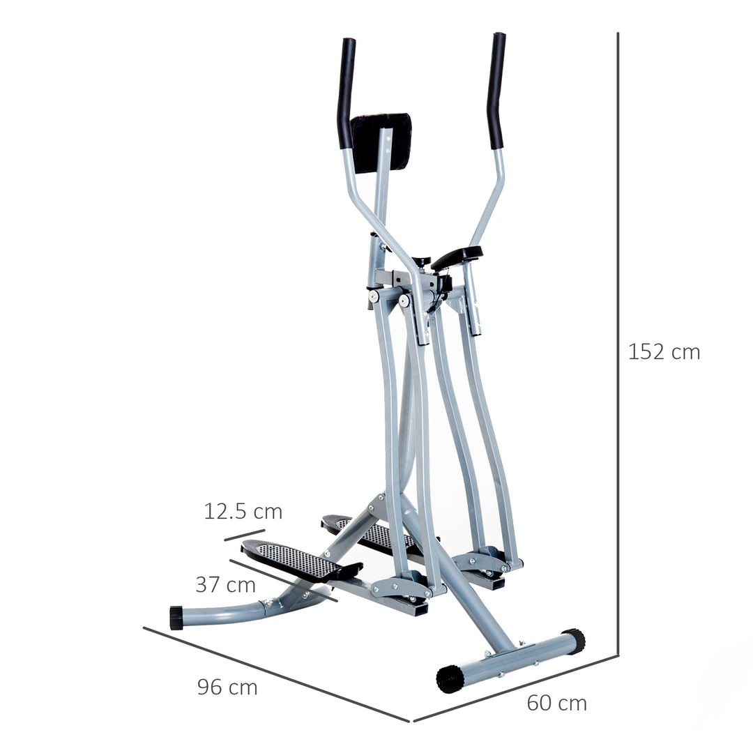 Cross Trainer Elliptical Machine Air Walker with LCD for Home Gym, Silver and Black