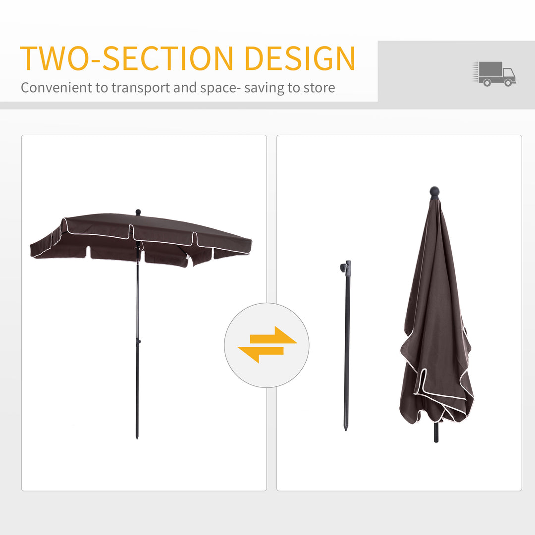 Aluminum Umbrella Parasol-Brown