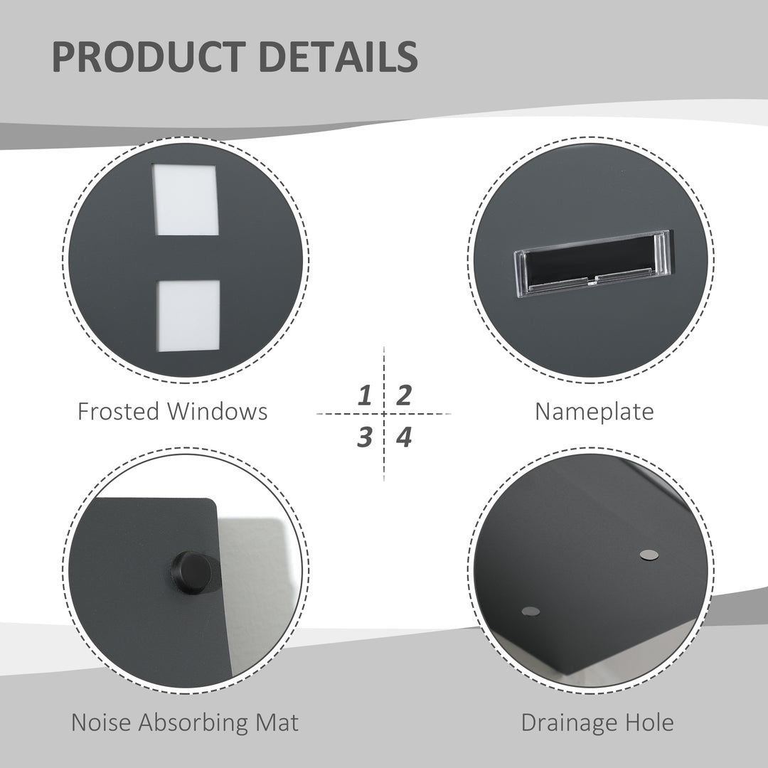 Wall Mounted Letter Box, Weatherproof Post Box, Anthracite Grey