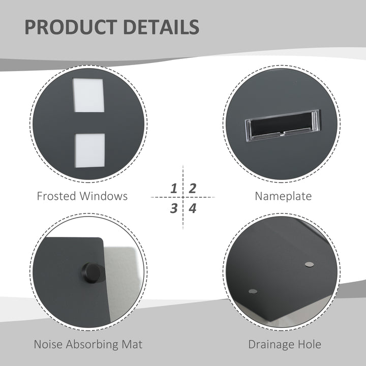 Wall Mounted Letter Box, Weatherproof Post Box, Anthracite Grey