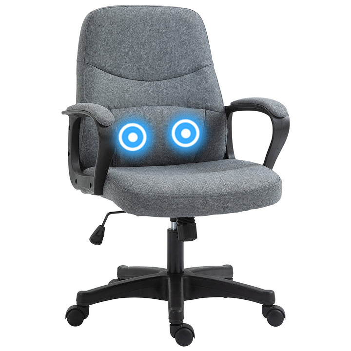 Vinsetto Office Chair with Massager Lumbar High Back Ergonomic Support Office 360° Swivel Chairs Adjustable Height Backrest Grey