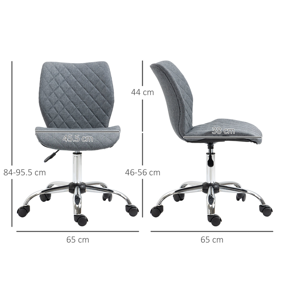 Vinsetto Mid Back Swivel Chair w/360° Swivel Height, thick sponge padded, Adjustable Home Office Linen Fabric Grey