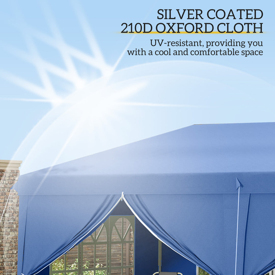 Garden Heavy Duty Water Resistant Pop Up Gazebo Marquee Tent 3 x 6m - Blue